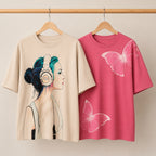 Pack of 2 Casual T-Shirts | Oversized Printed T-Shirt Combo Pack |  TT-012
