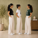 Pack of 3  Women Cotton T-Shirt Trouser Set (T-14)