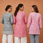 3 Chikankari Short Kurtis | CSK-04
