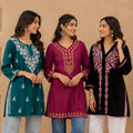 3 Chikankari Embroidery Short Kurtis | CSK-05
