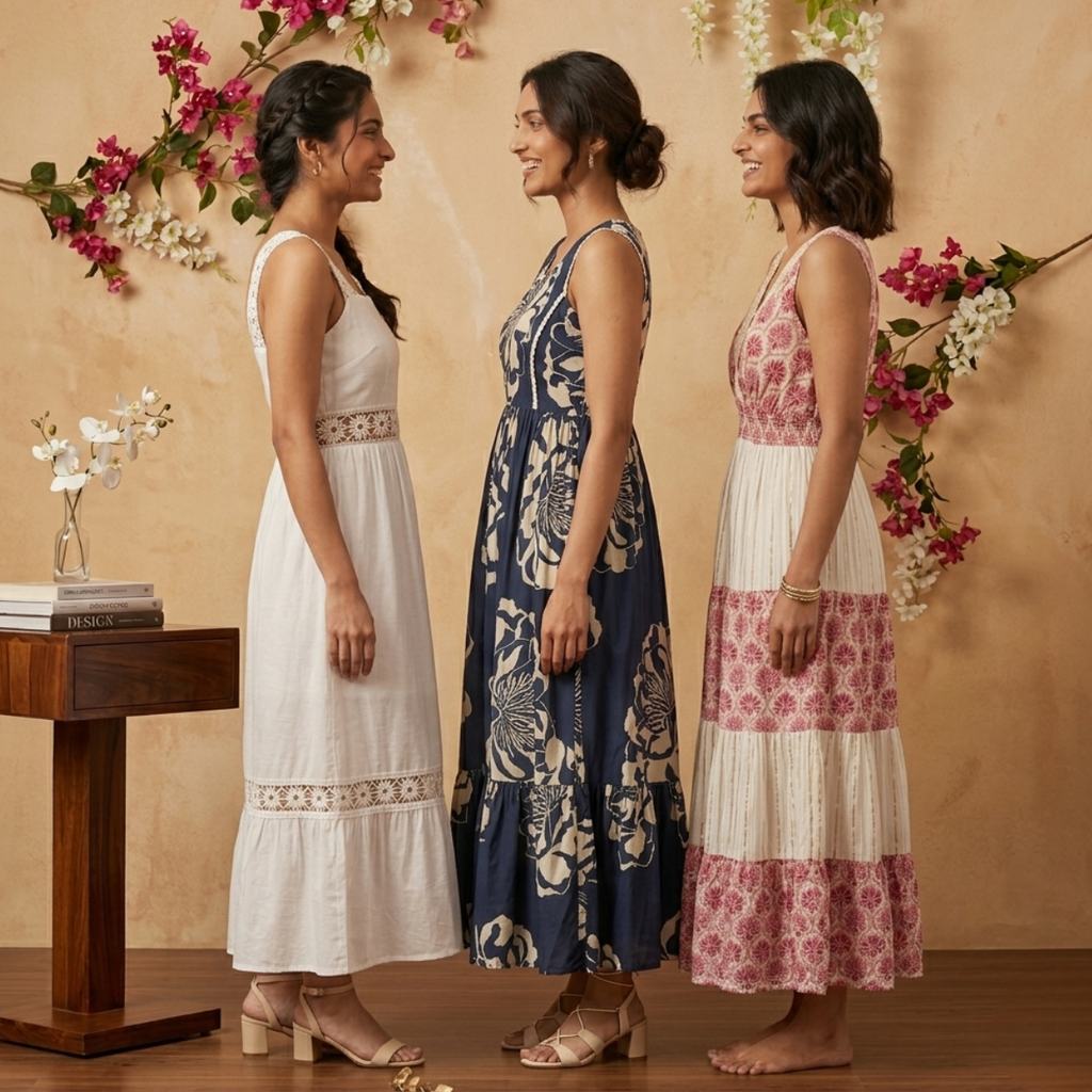 3 Printed Maxi Dress – Style Meets Comfort | MD-05