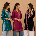 3 Chikankari Embroidery Short Kurtis | CSK-05