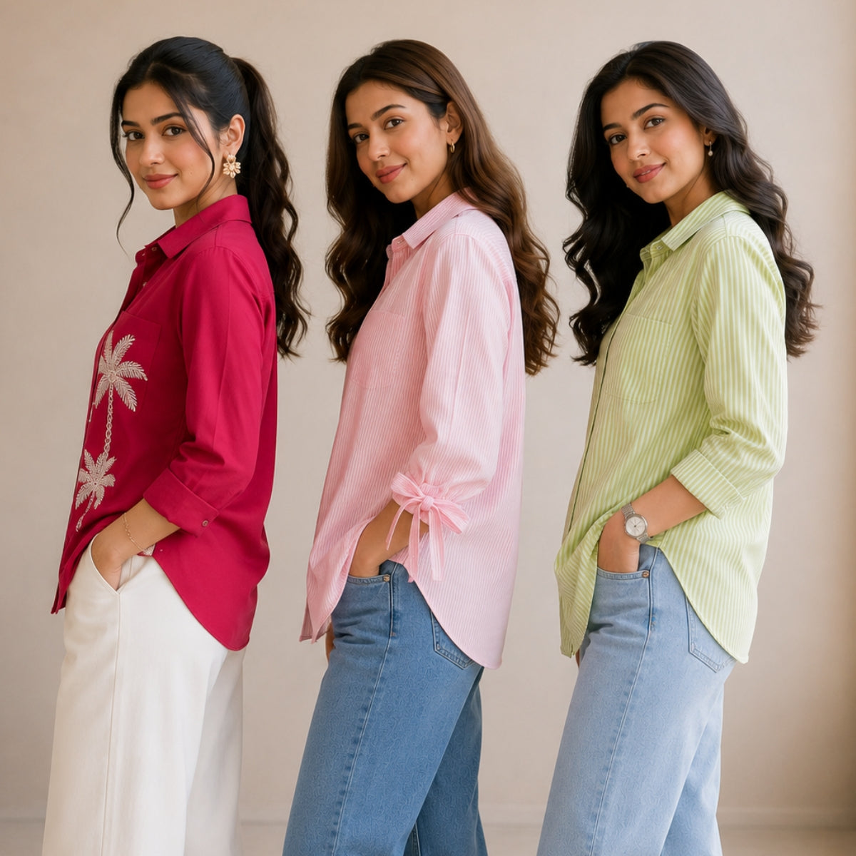 3 Casual Cotton Shirt For Women-Everyday Comfort Shirts |SC-04