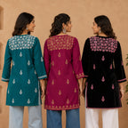3 Chikankari Embroidery Short Kurtis | CSK-05