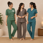 3-Pack | Cotton Night Suit | Floral Printed Wear | NG-011