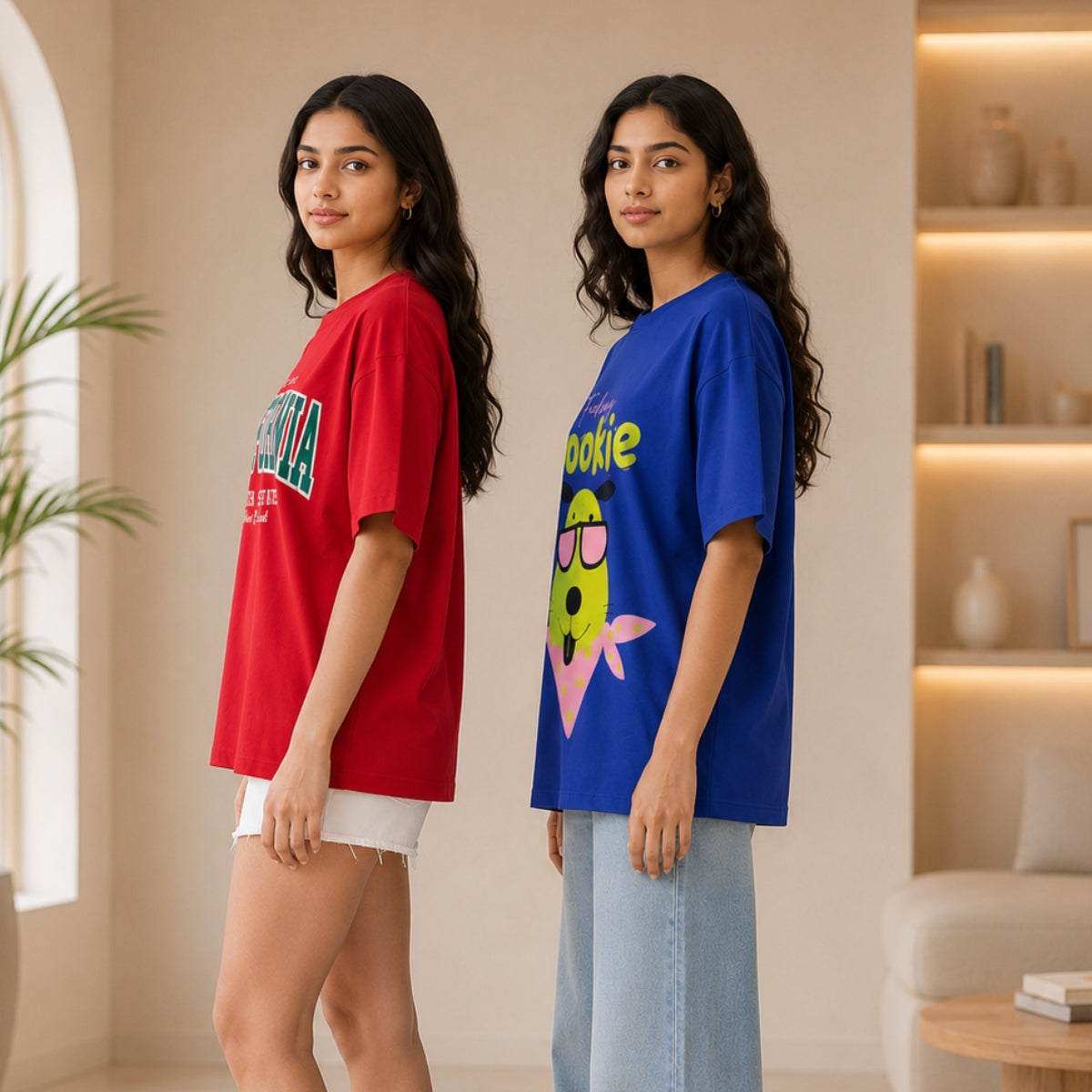 Oversized Printed T-Shirt Combo Pack | Pack of 2 Trendy Tees | TT-03