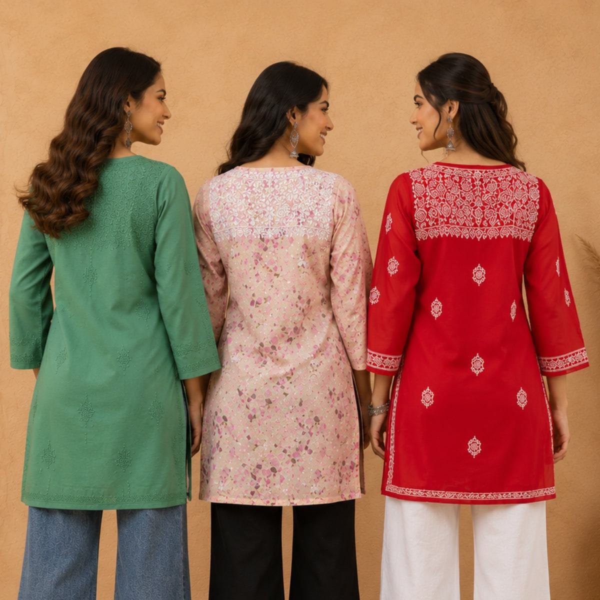 3 Chikankari Embroidery Short Kurtis | CSK-06