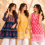 3 Chikankari Embroidery Short Kurtis | CSK-07