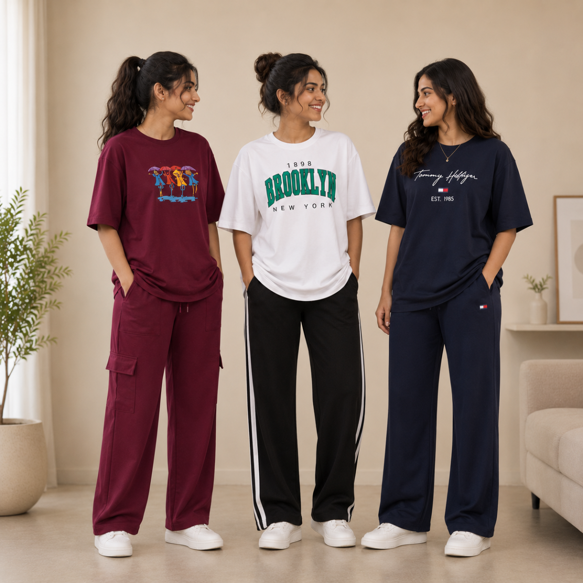 3 T-Shirt With Trouser Daily Wear Combo ( T7 )