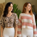 Women’s Crochet Knit Tops | Pack of 2 | Casual Summer Loose Fit Pullover