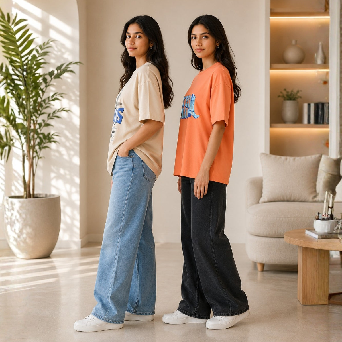 Oversized Printed T-Shirt Combo Pack | Pack of 2 Casual Tees | TT-04