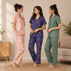3-Pack | Cotton Night Suit | Floral Printed Wear | NG-013