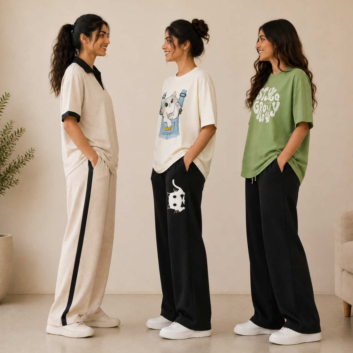 3 T-Shirt With Trouser Daily Wear Combo ( T8 )