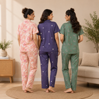 3-Pack | Cotton Night Suit | Floral Printed Wear | NG-013