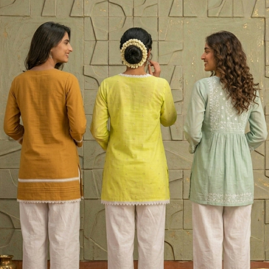 3 Chikankari Embroidery Short Kurtis | CSK-08