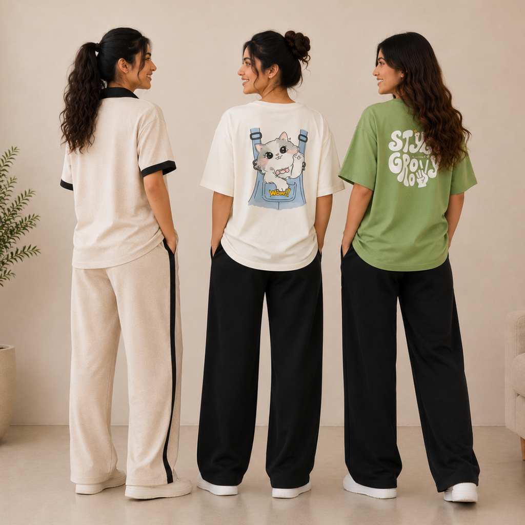 3 T-Shirt With Trouser Daily Wear Combo ( T8 )