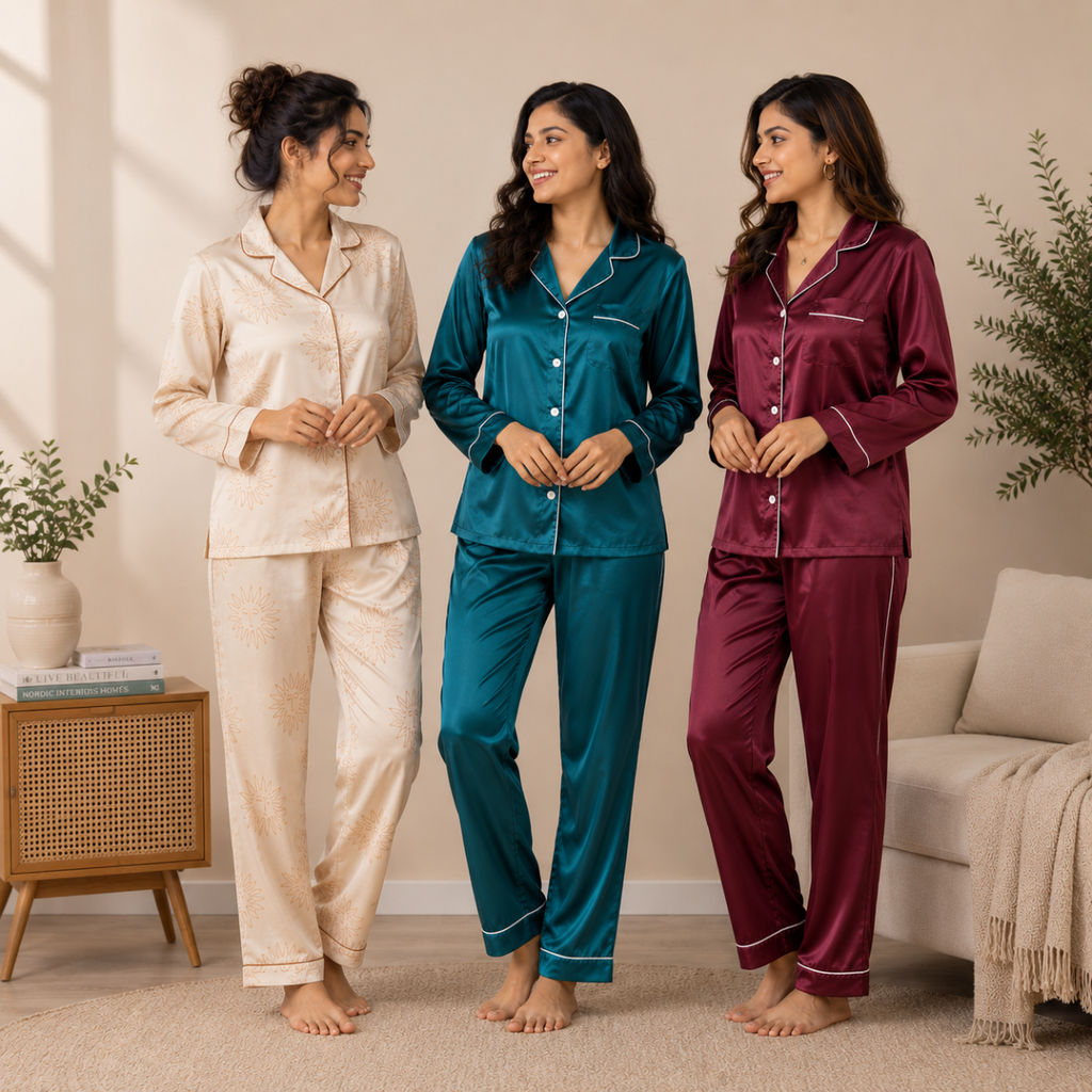 3-Pack | Cotton Night Suit | Floral Printed Wear | NG-015