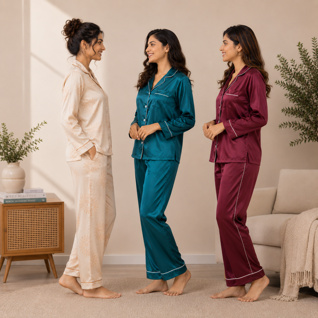 3-Pack | Cotton Night Suit | Floral Printed Wear | NG-015
