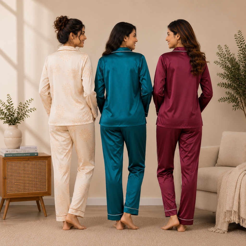 3-Pack | Cotton Night Suit | Floral Printed Wear | NG-015