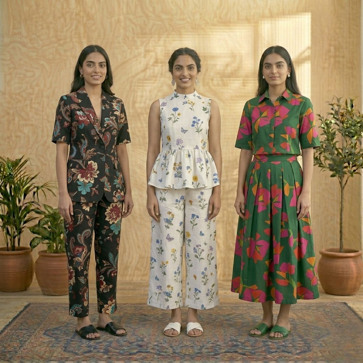 Printed Co-Ord | Pack of 3 | Casual Ethnic Fusion Wear | CC-018