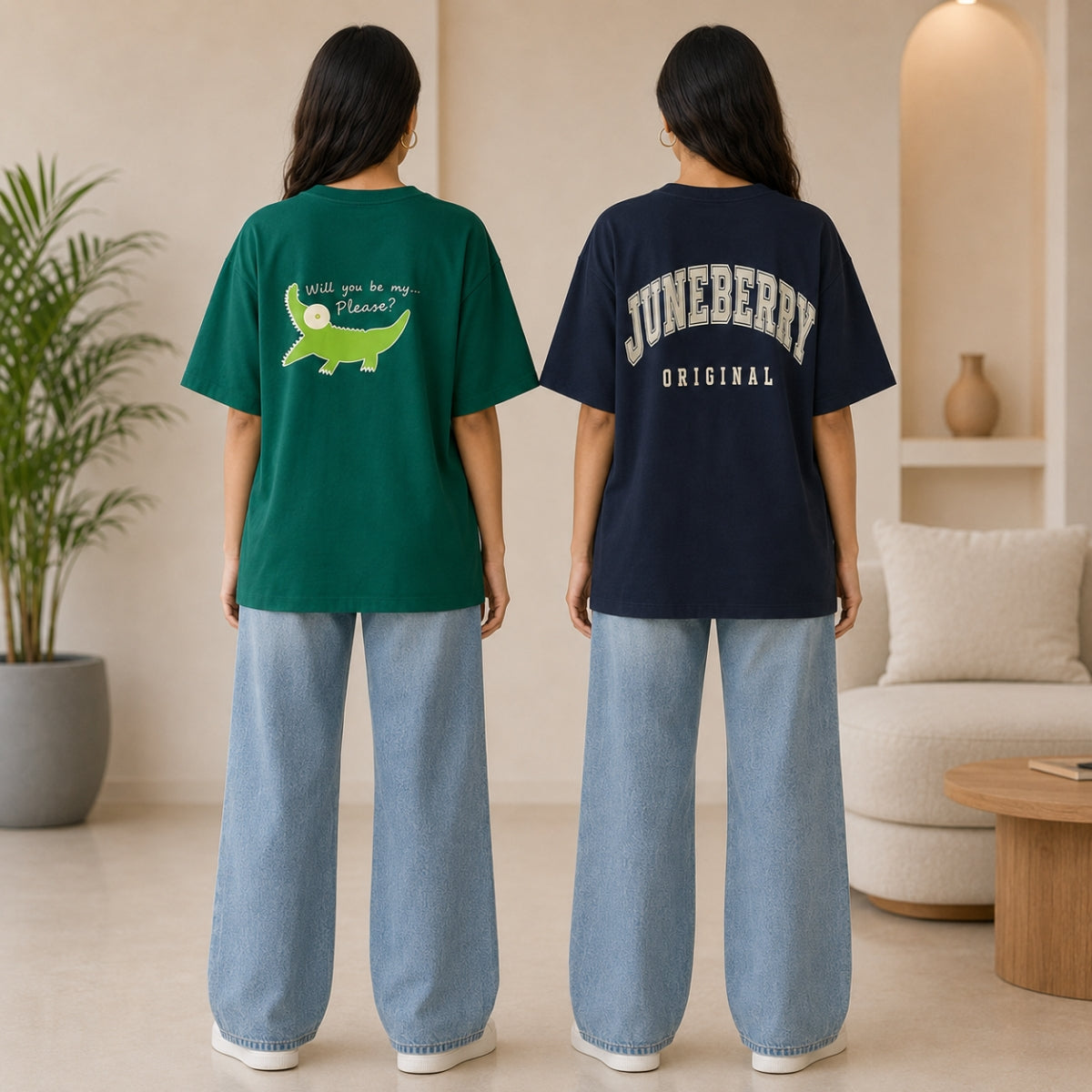 Oversized Printed T-Shirt Combo Pack | Pack of 2 Casual Tees | TT-05