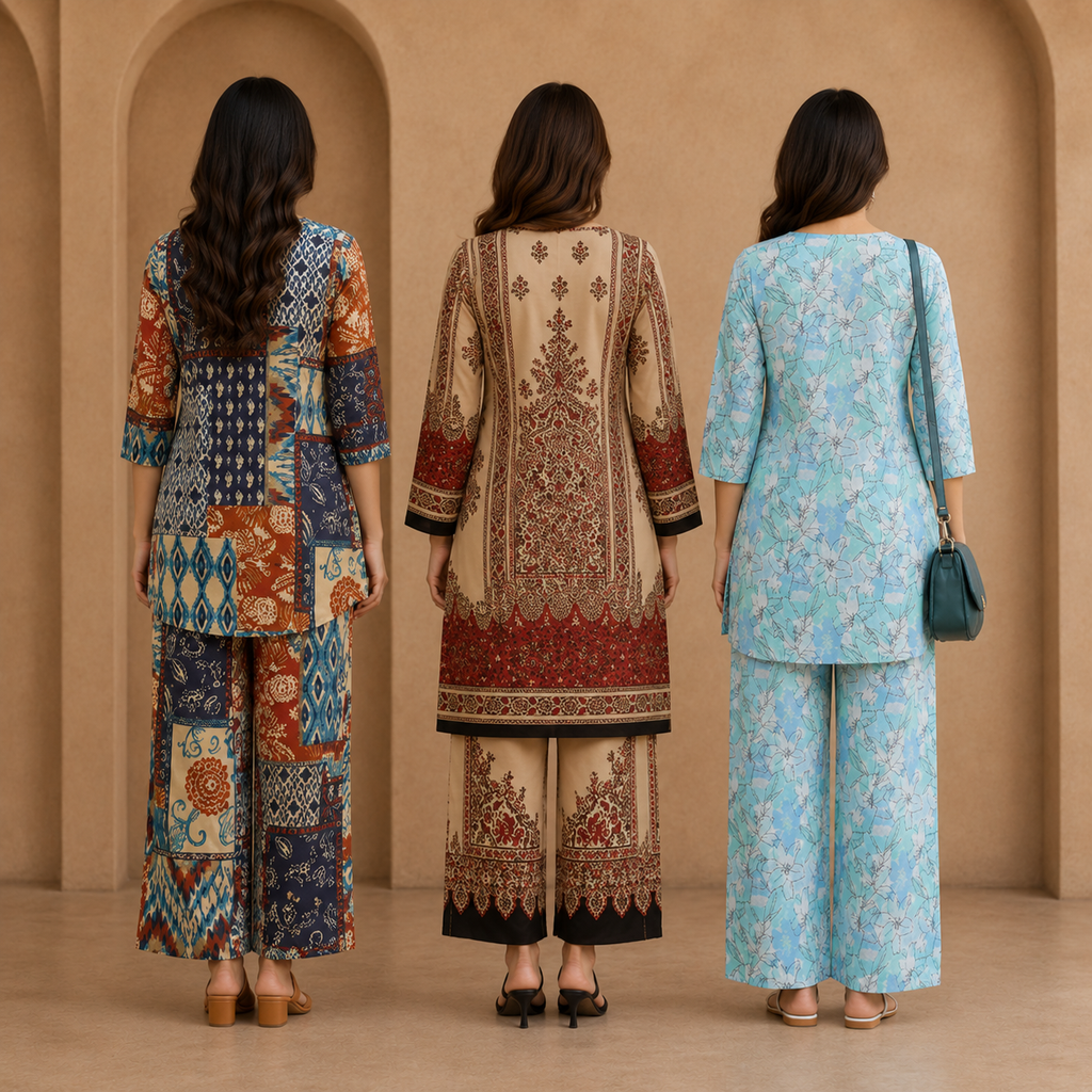 Printed Co-Ord | Pack of 3 | Casual Ethnic Fusion Wear | CC-014