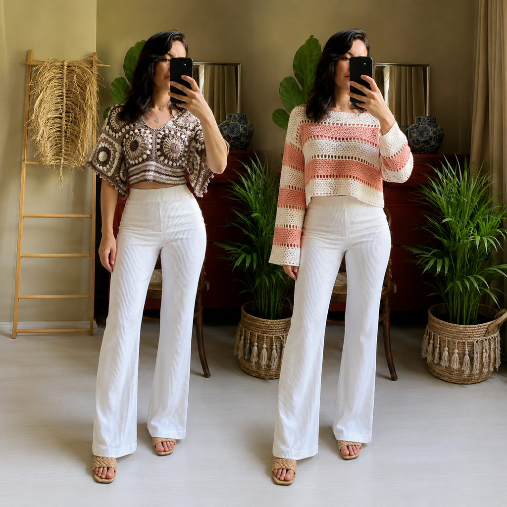 Women’s Crochet Knit Tops | Pack of 2 | Casual Summer Loose Fit Pullover