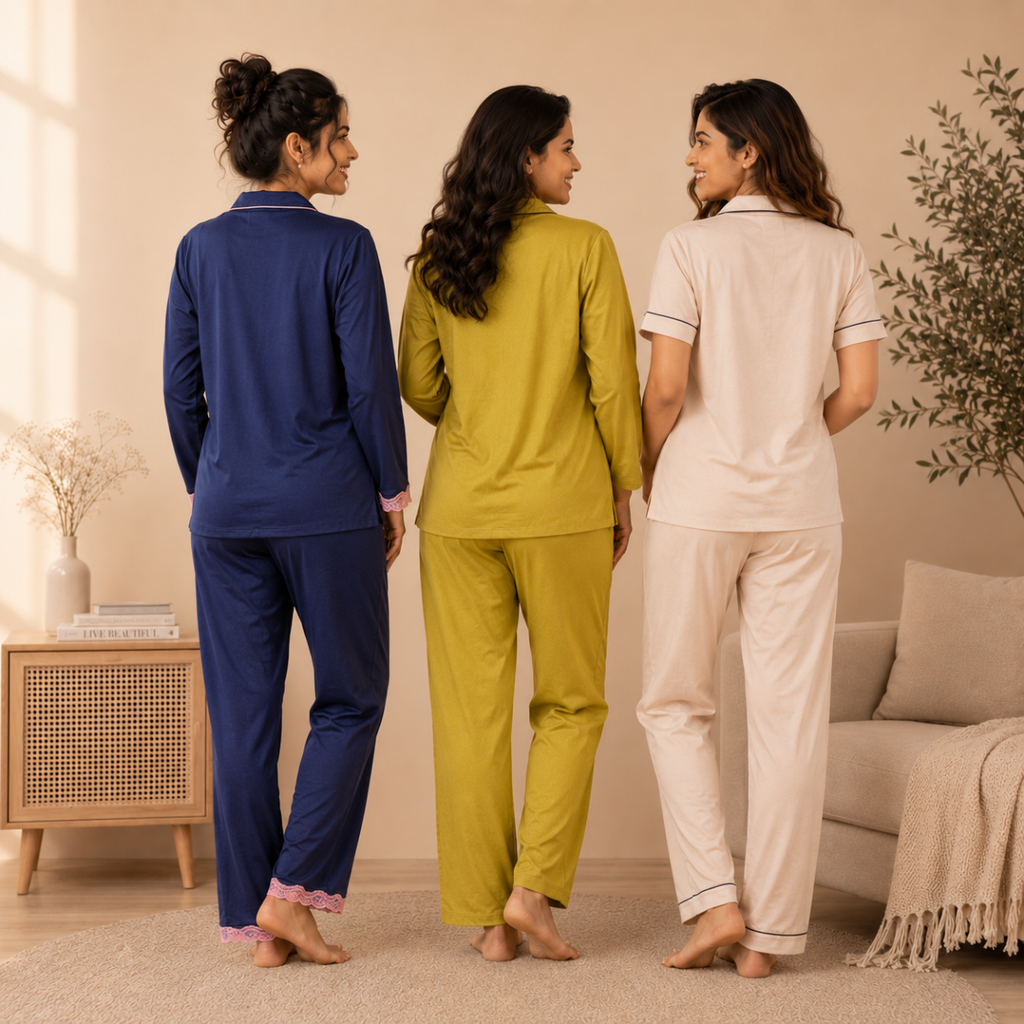 3-Pack | Cotton Night Suit | Floral Printed Wear | NG-016