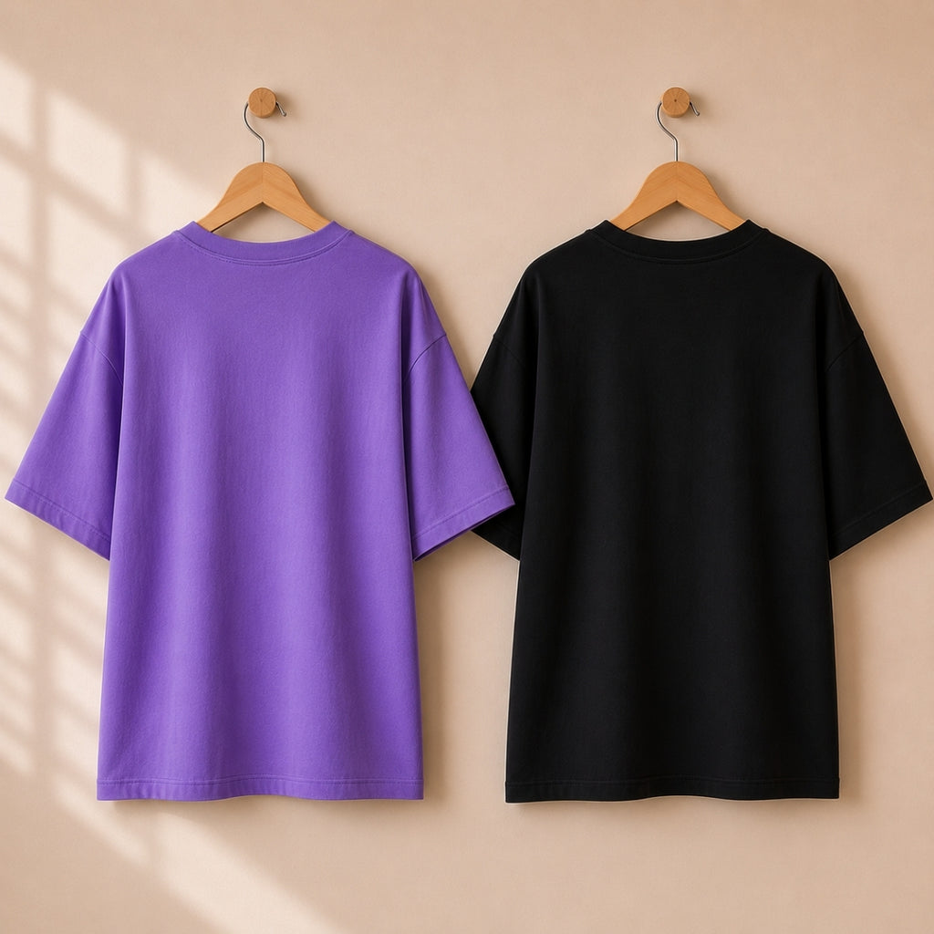 Pack of 2 Casual T-Shirts | Oversized Printed T-Shirt Combo Pack |  TT-011
