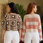 Women’s Crochet Knit Tops | Pack of 2 | Casual Summer Loose Fit Pullover