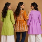 3 Chikankari Short Kurtis | CSK-01