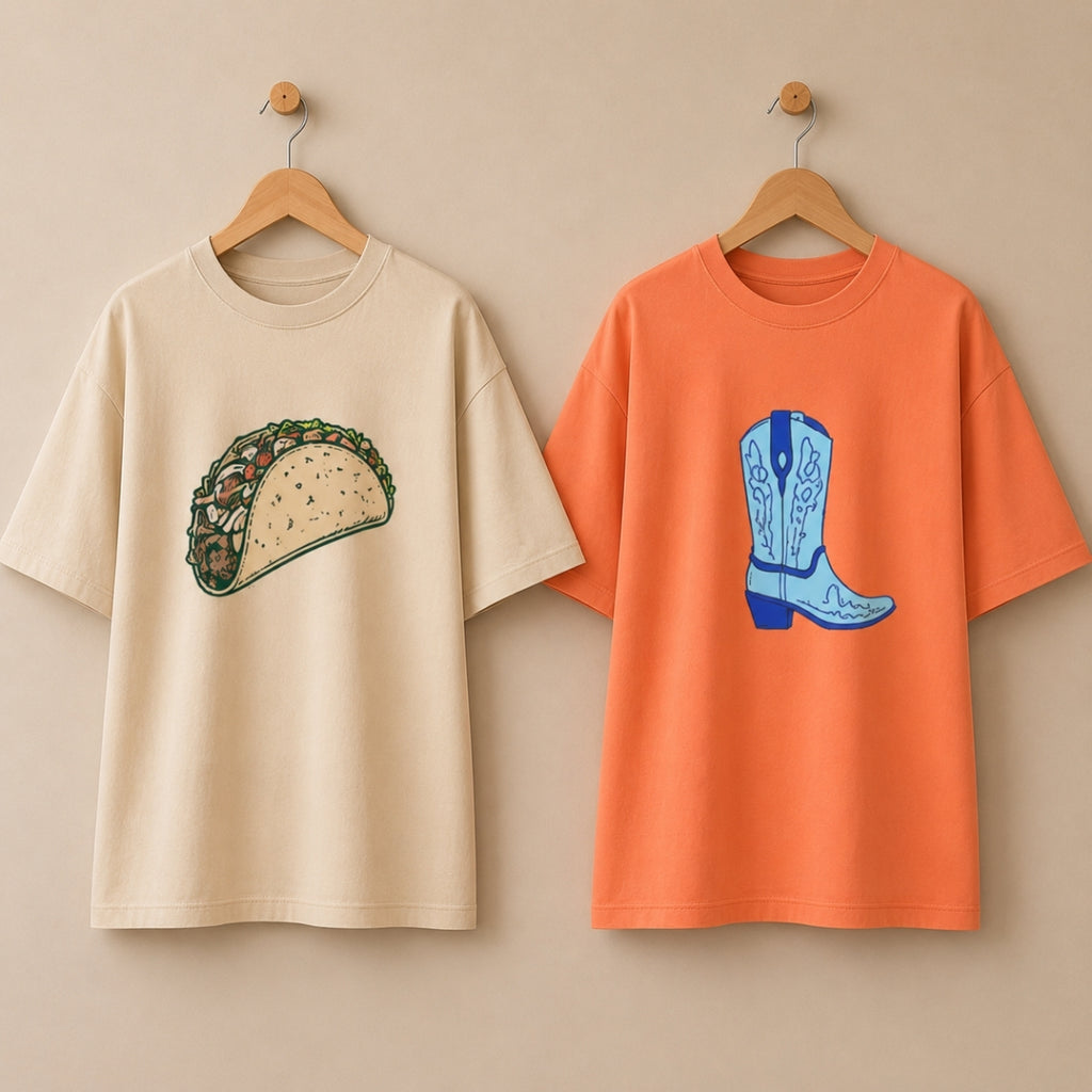 Pack of 2 Casual T-Shirts | Oversized Printed T-Shirt Combo Pack |  TT-014