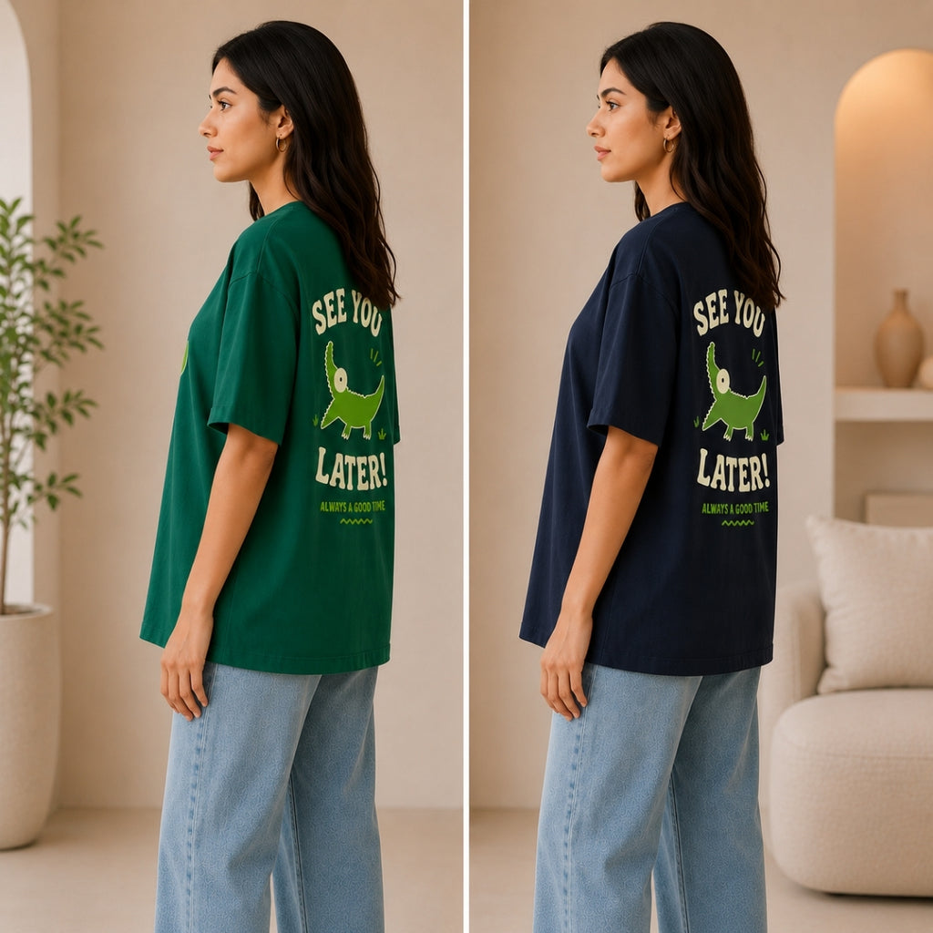 Pack of 2 Casual T-Shirts | Oversized Printed T-Shirt Combo Pack |  TT-013