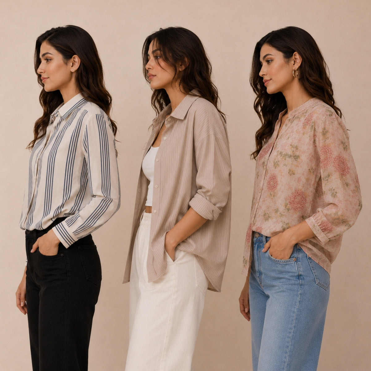 3 Casual Cotton Shirt For Women-Everyday Comfort Shirts | SC-01