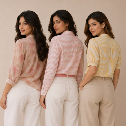 3 Casual Cotton Shirt For Women-Everyday Comfort Shirts |SC-02