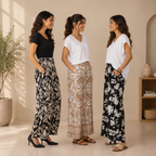 Pack of 3  Women Cotton T-Shirt Trouser Set (T-13)