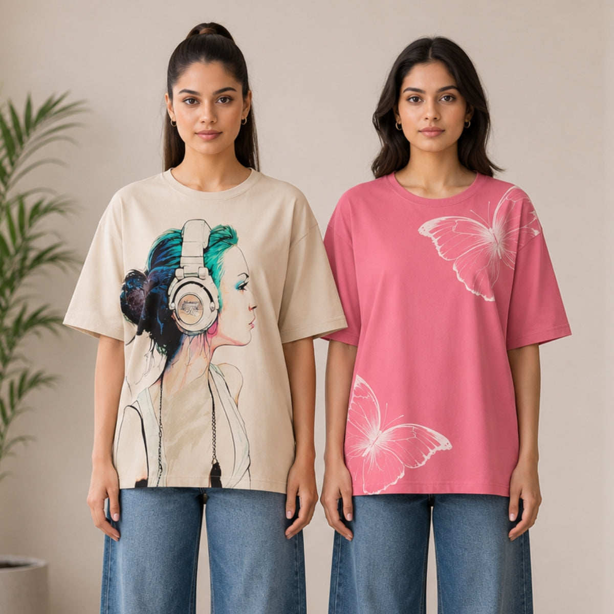 Oversized Printed T-Shirt Combo Pack | 2 T-Shirts | TT-02