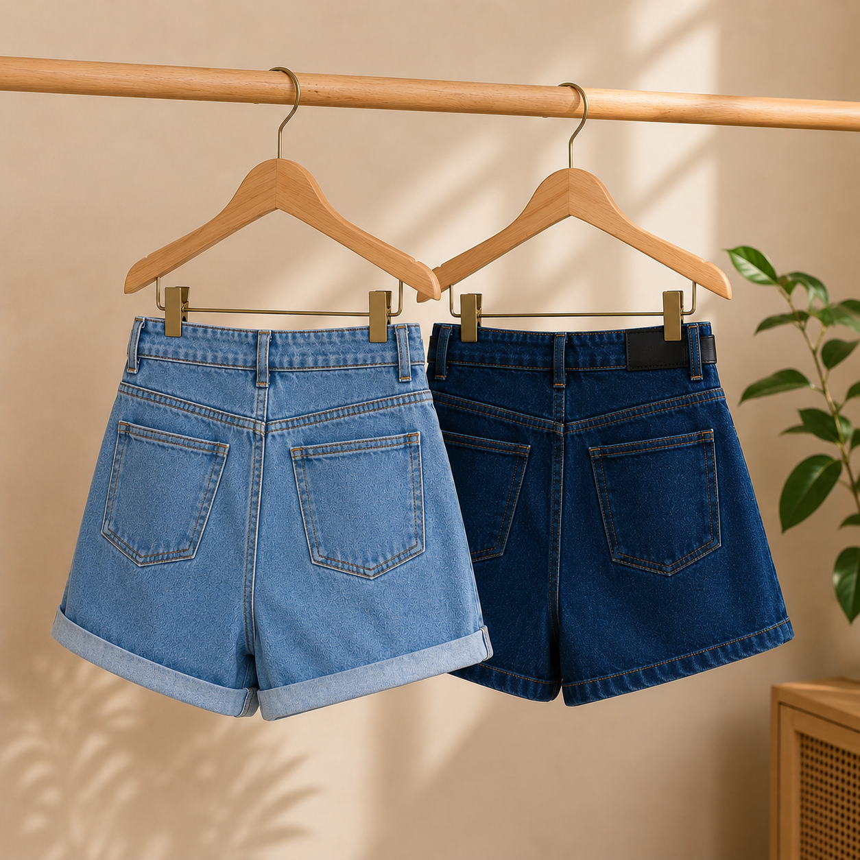 Women’s High Waist Denim Shorts | Pack of 2 | Casual Daily Wear Shorts For Women