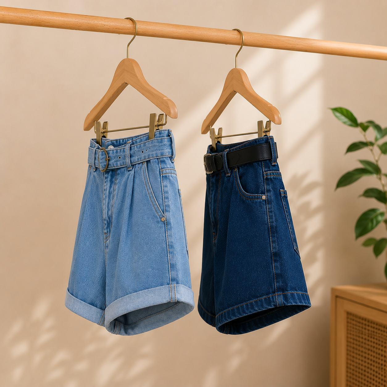 Women’s High Waist Denim Shorts | Pack of 2 | Casual Daily Wear Shorts For Women