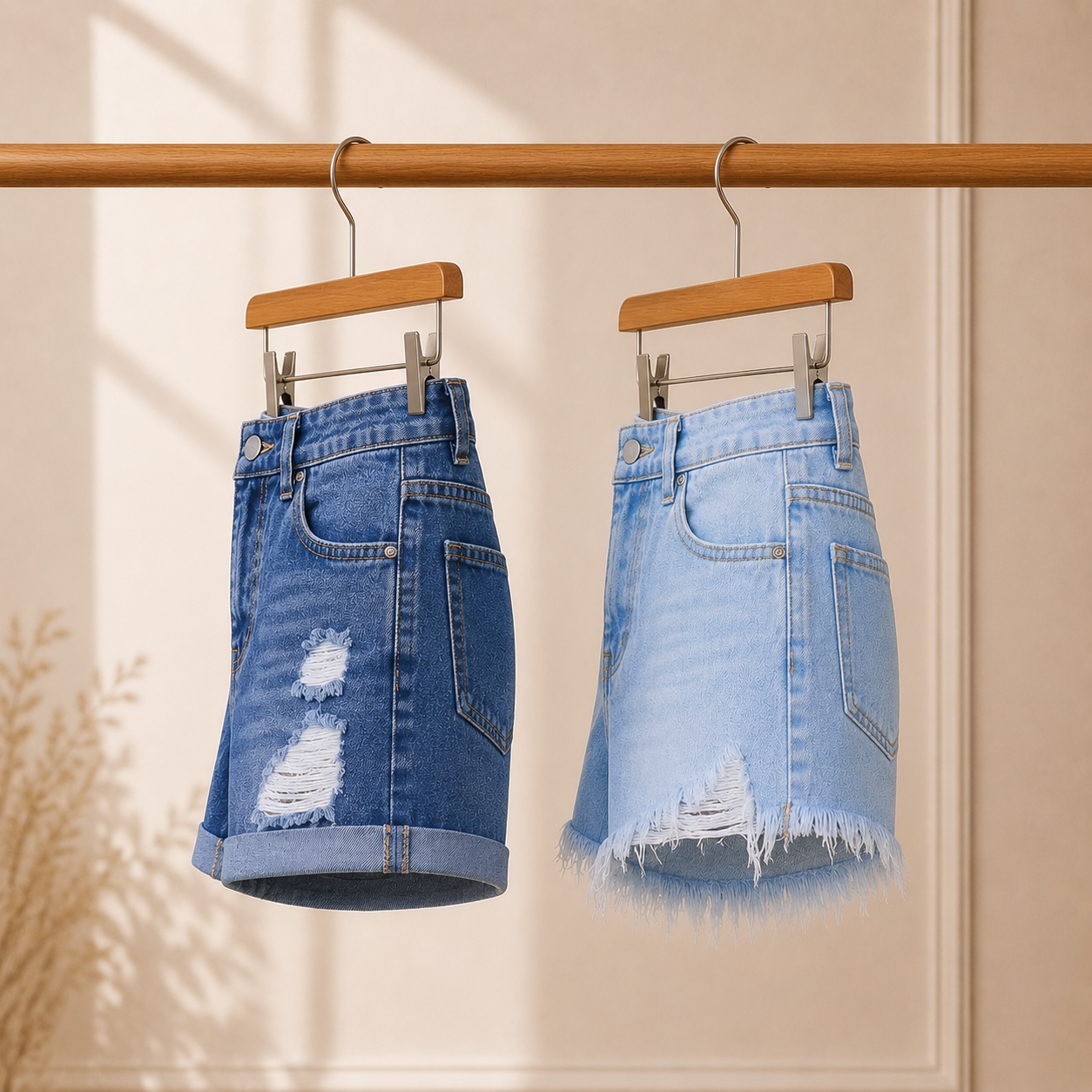 Women’s Denim Casual Shorts | Pack of 2 | High Waist Distressed Daily Wear Shorts