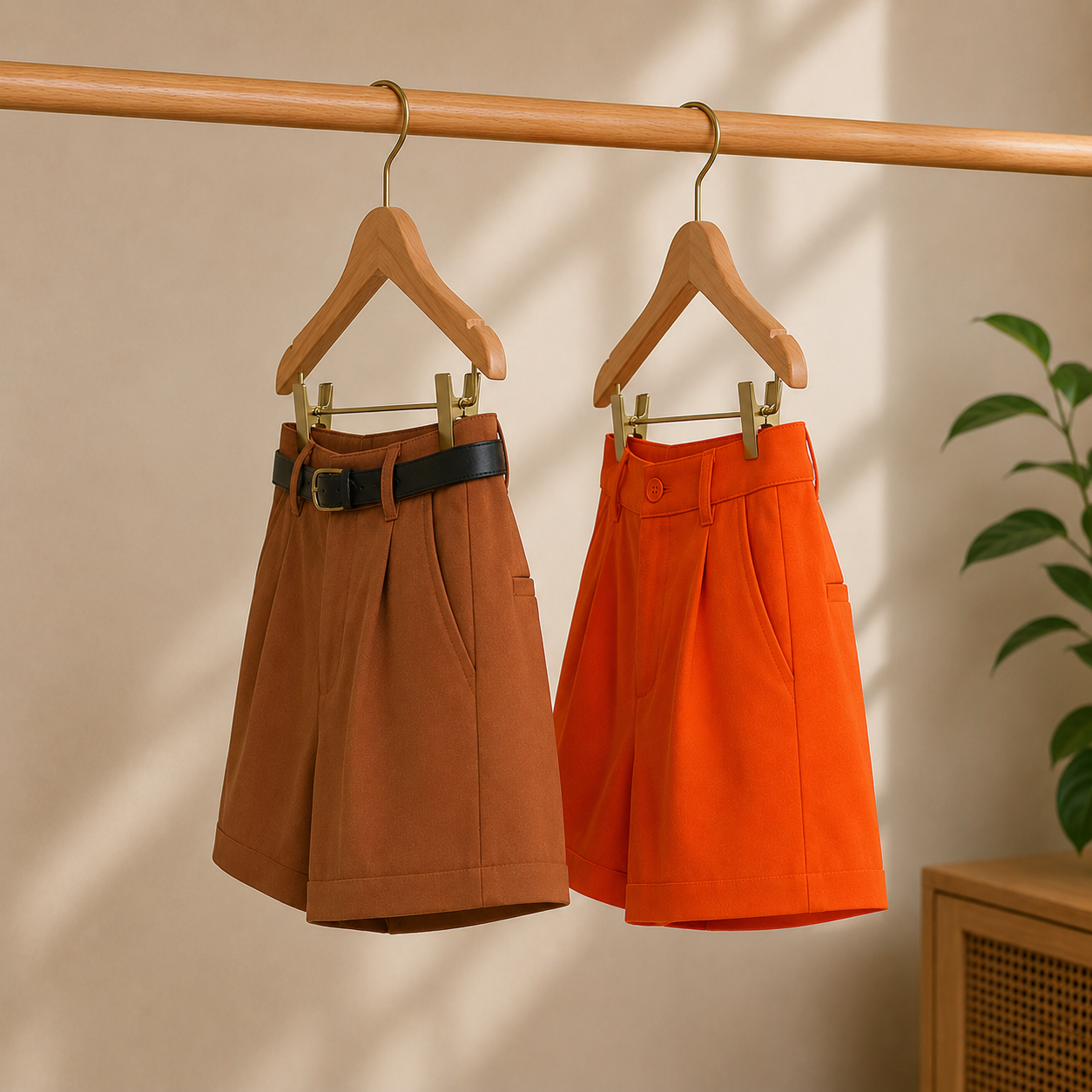 Women’s High Waist Casual Shorts | Pack of 2 | Solid Color Everyday Wear Shorts