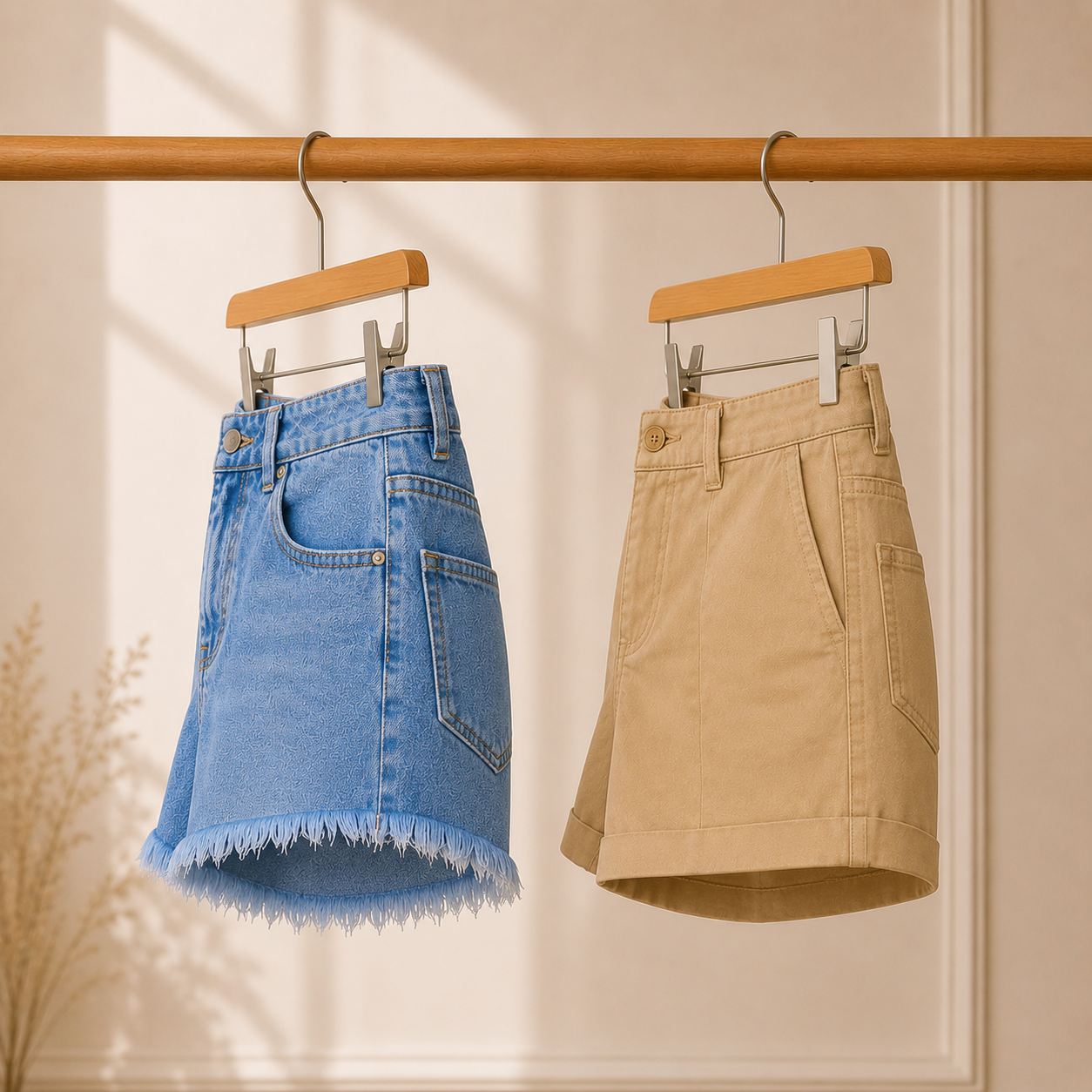 Women’s Casual Summer Shorts | Pack of 2 | High Waist Denim & Cotton Shorts Pack