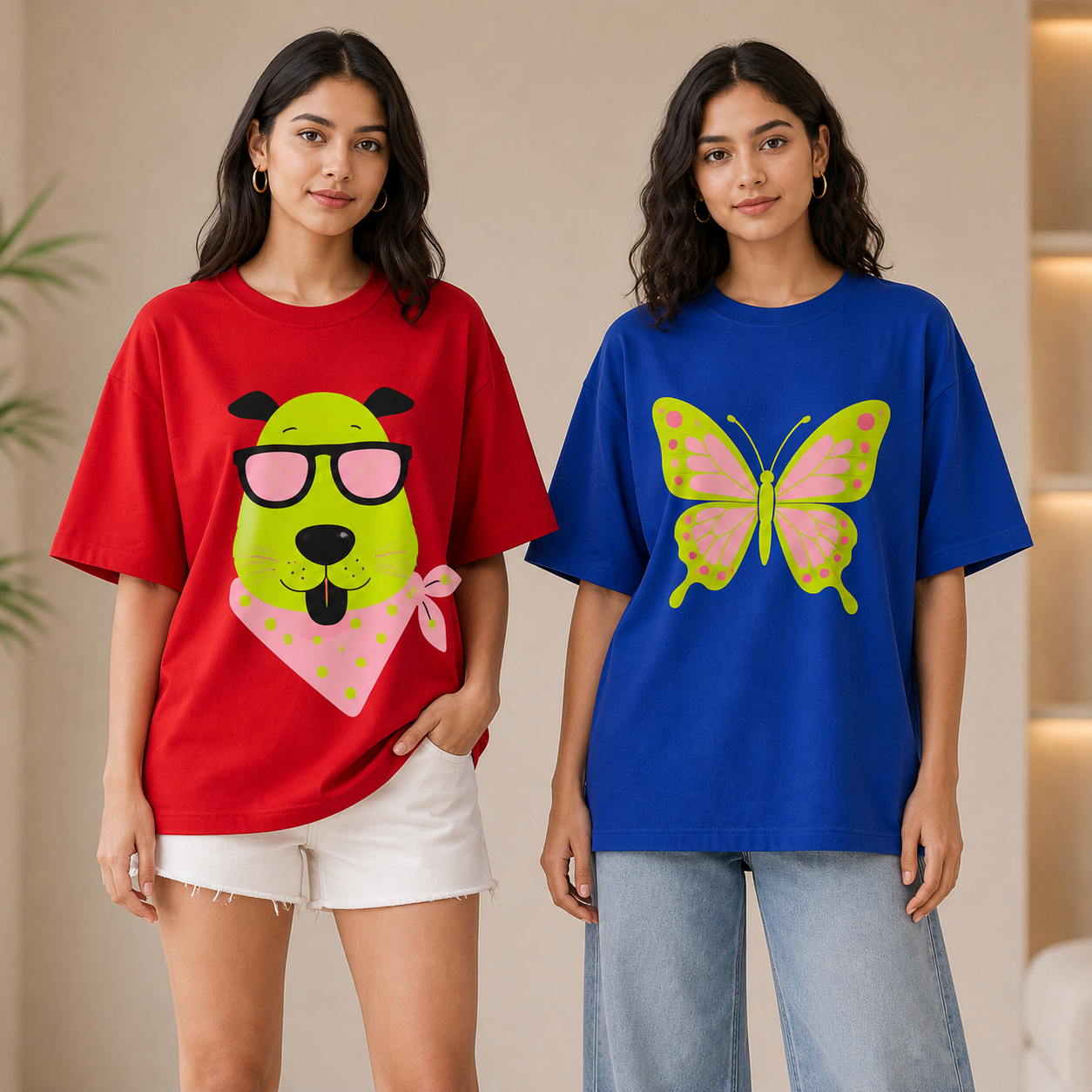 Oversized Printed T-Shirt Combo Pack | Pack of 2 T-Shirts | TT-03
