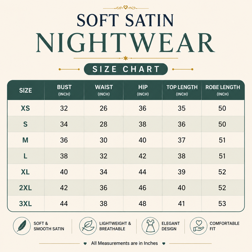 3 Soft Satin Nightwear ( N-5 )