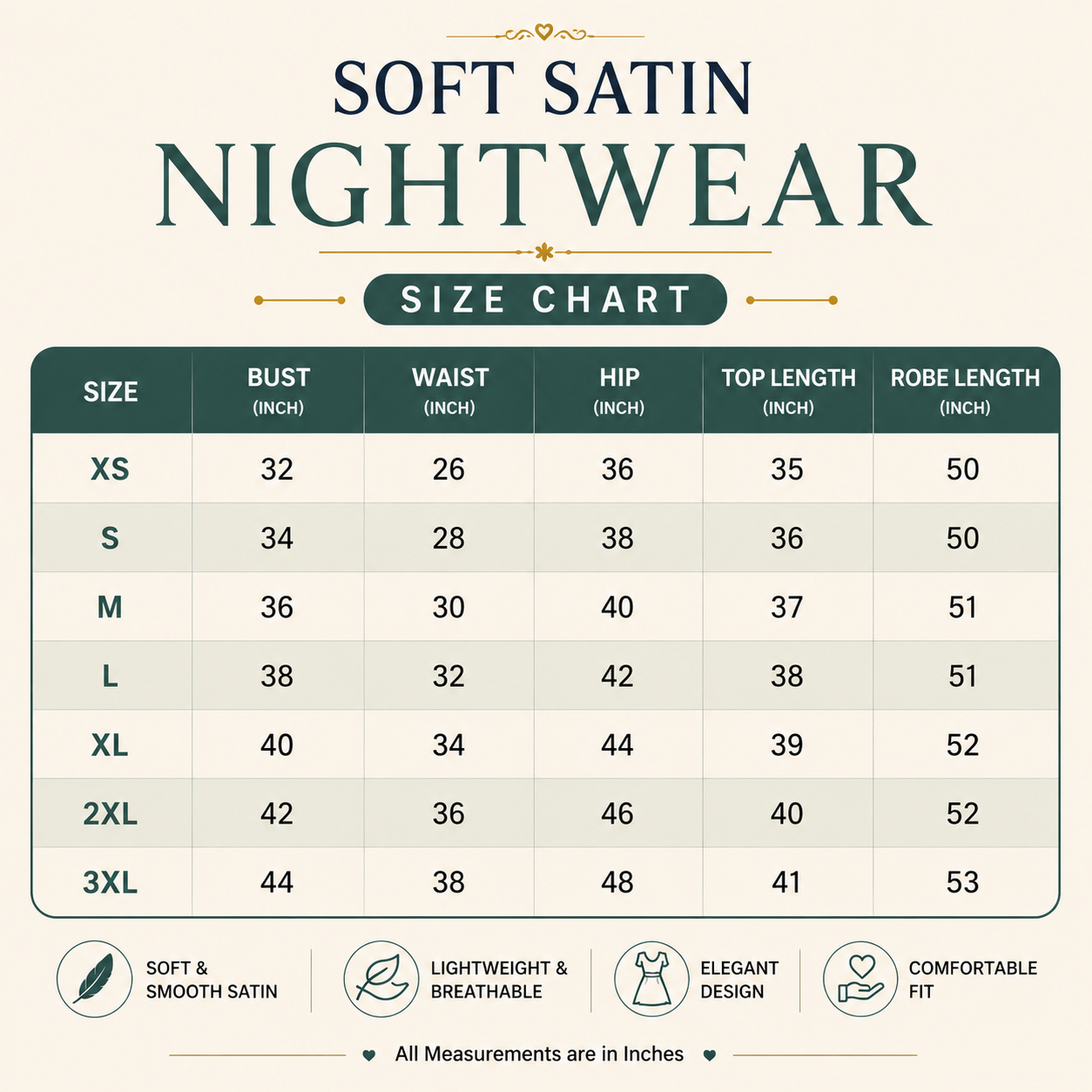3 Soft Satin Nightwear ( N-4 )